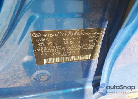 2018 Hyundai Elantra Sel z USA, uszkodzony, nr VIN 5NPD84LF9JH240248